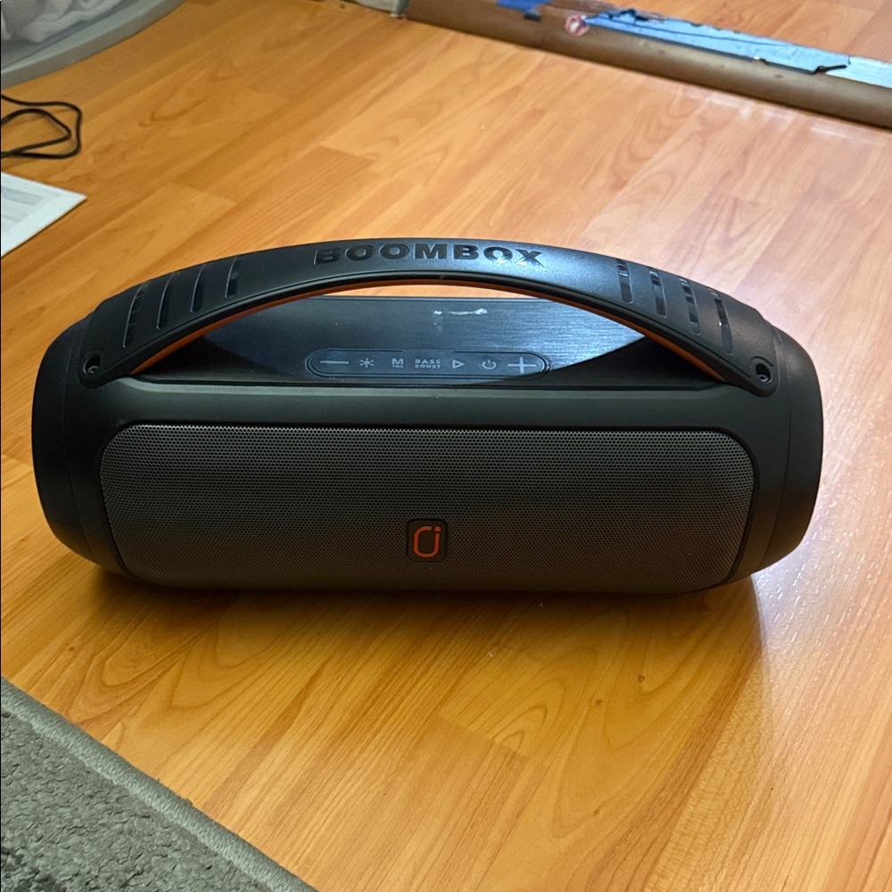 Boombox Wireless Bluetooth Speaker - Black with Orange Accent